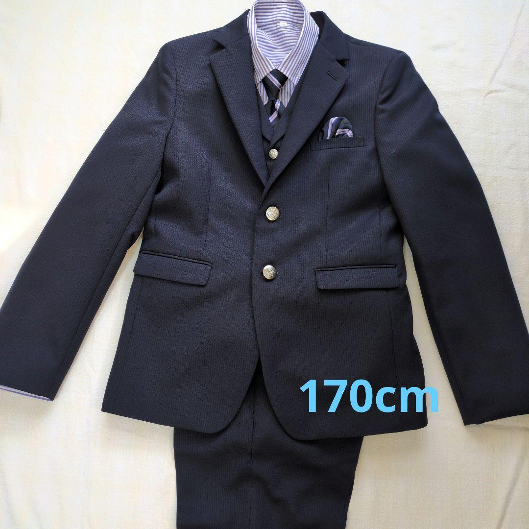 WANDER FACTORY 男の子 フォーマルスーツ 6点 ネイビーストライプ