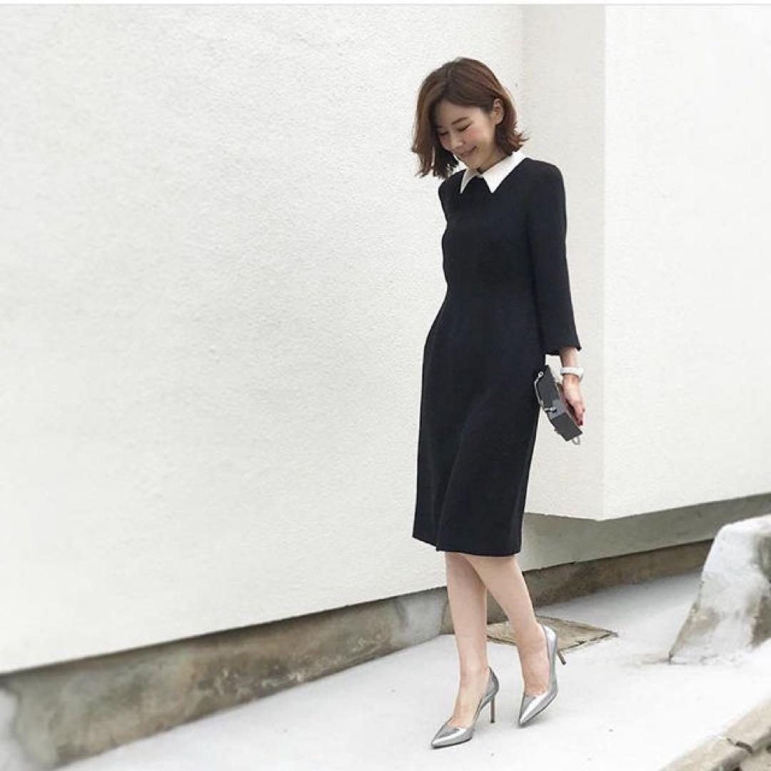 未使用　セルフォード　襟付きワンピース　ネイビー