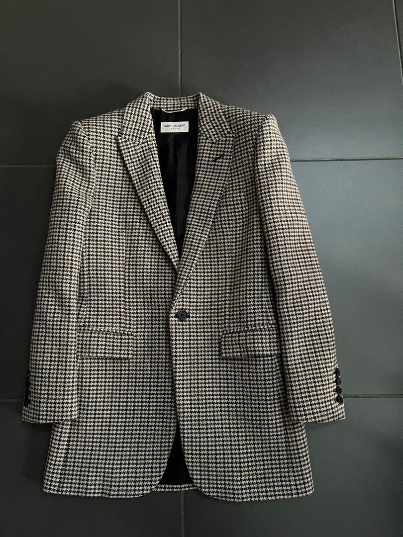 2021 サンローランパリ　ハウンドトゥース　ジャケット　滝沢真紀子さん着用34