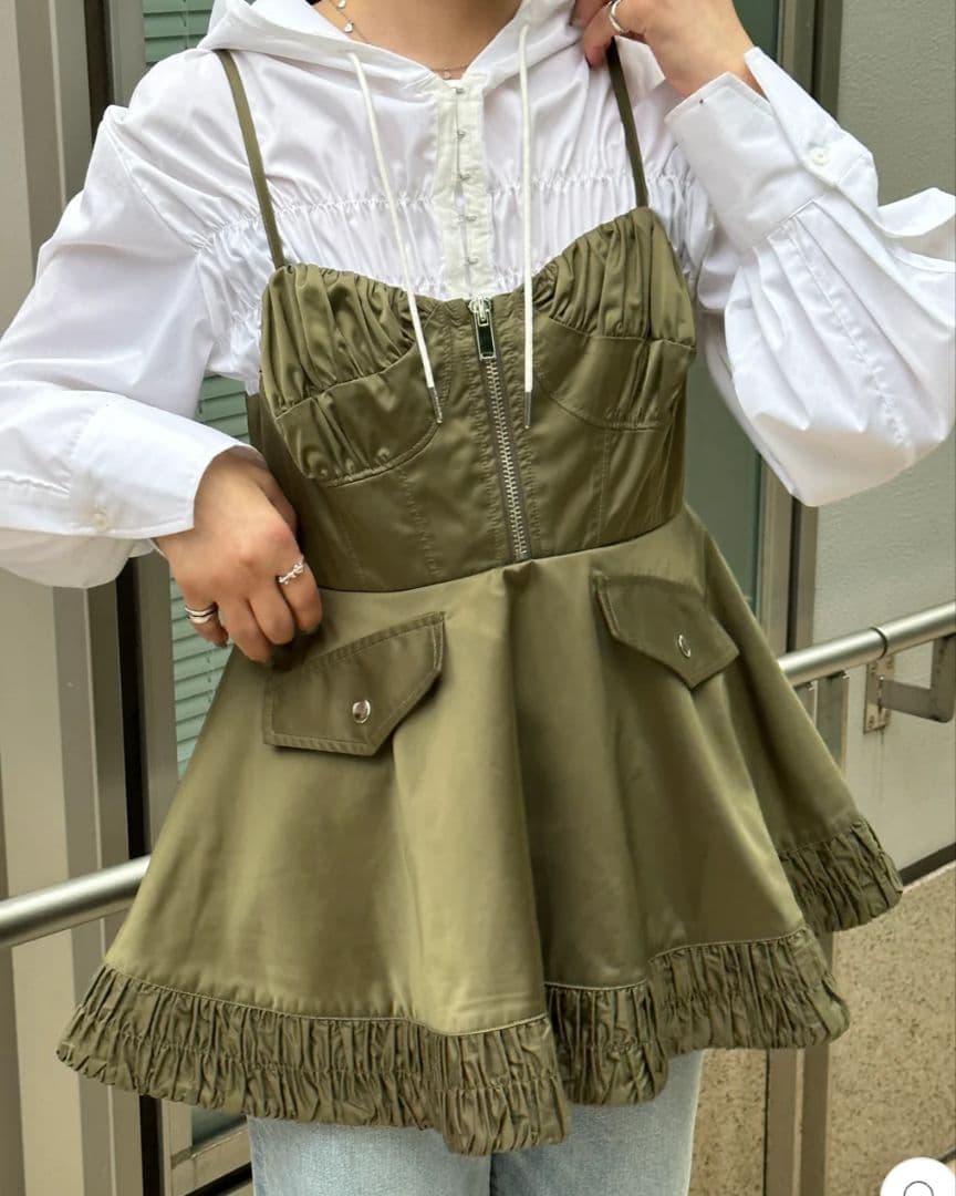 【タグ付】poppy tokyo ミリタリーフレアチュニック