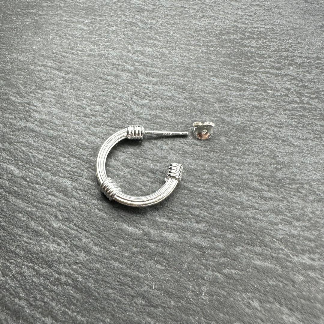 シルバー925 silver パイプモチーフフープピアス/軽研磨仕上げ