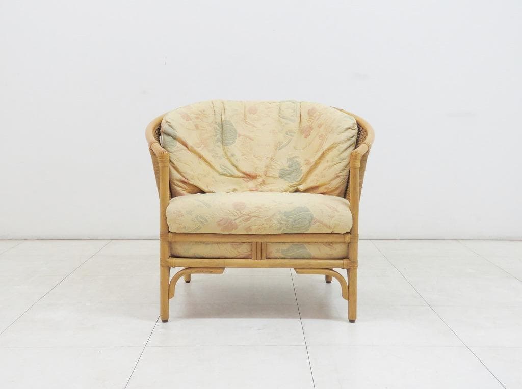 カサブランカ リトモ シングルソファ 11万 ラタン ファブリック 1人掛け