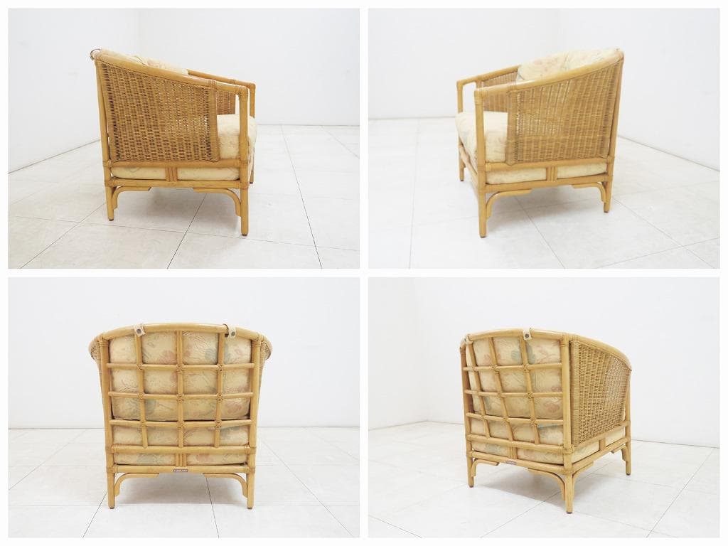 カサブランカ リトモ シングルソファ 11万 ラタン ファブリック 1人掛け