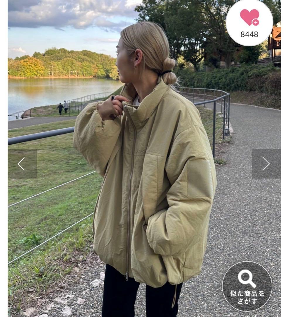 【パルクロ限定】PON企画中綿スタンドカラージャケット　ベージュ