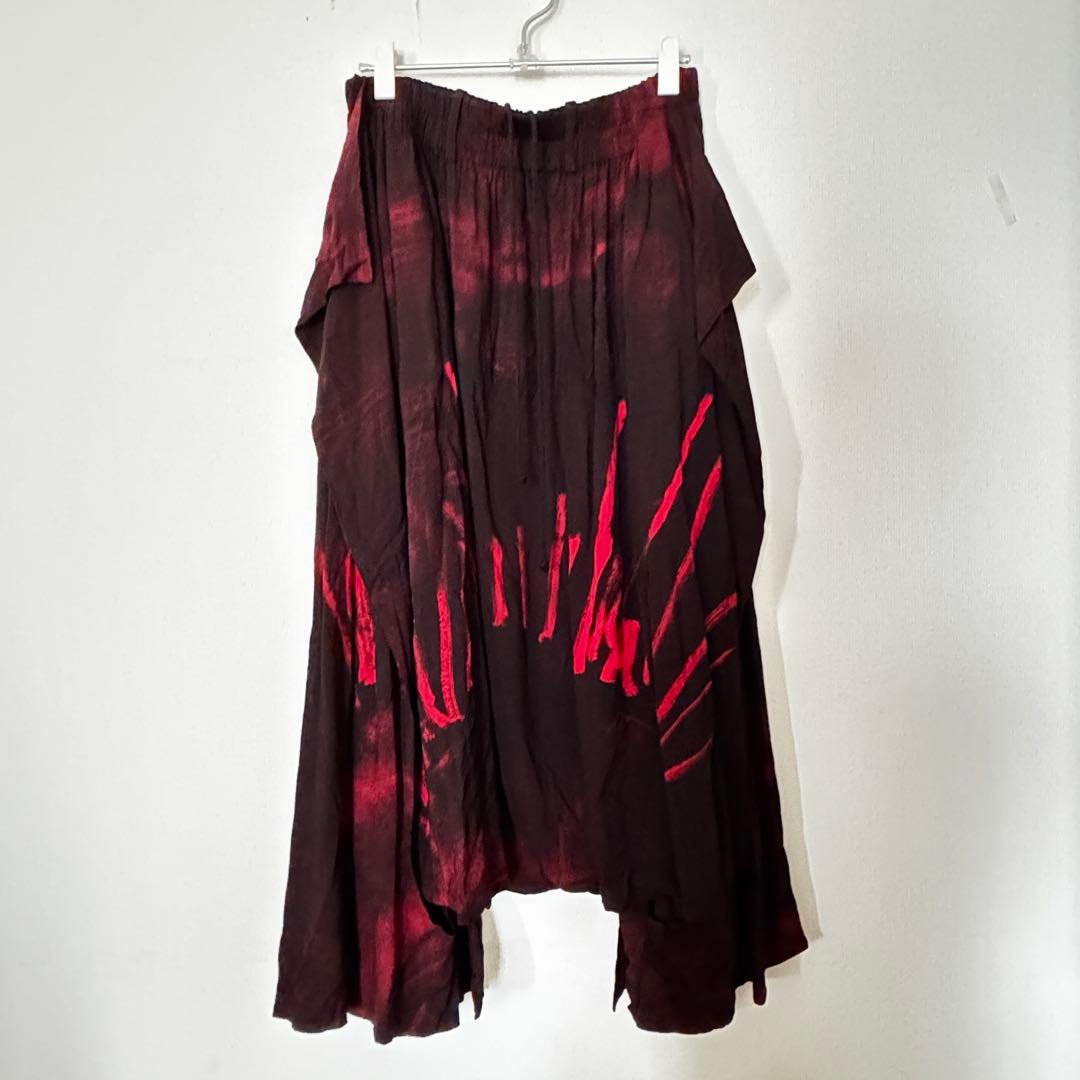 Yohji Yamamoto femme朝倉優佳 ペイントパンツ 赤黒 サンプル
