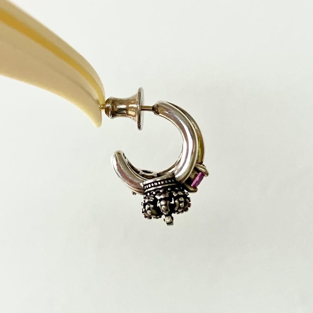 ジャスティンデイビス　ピンクストーン×クラウンピアス　片耳用