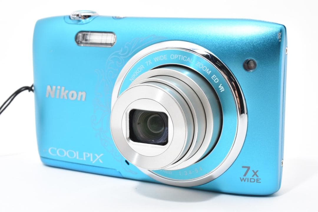 【極美品】Nikon COOLPIX S3500 ブルー デジカメ#1968