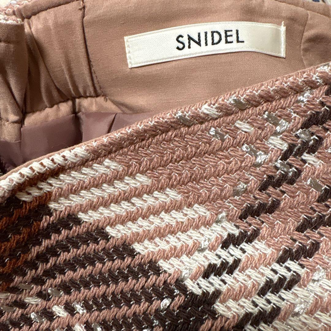 snidel ロービングチェックミニスカート　1