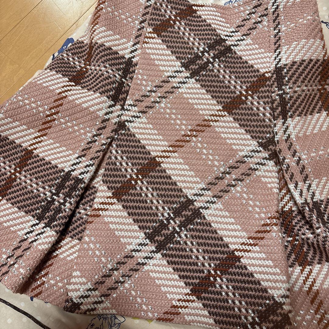 snidel ロービングチェックミニスカート　1