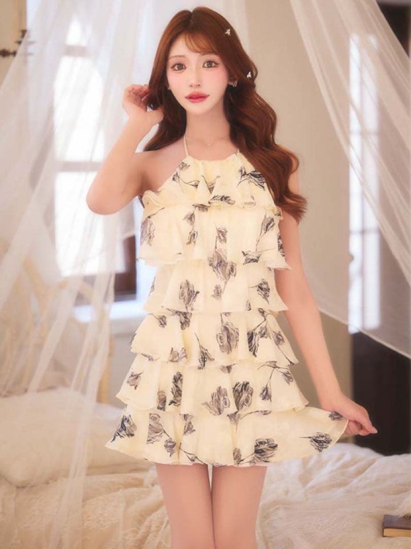 XS ROBE de FLEURS/ローブドフルール フレア ミニ キャバドレス