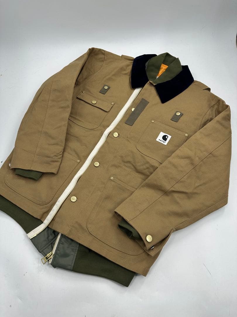 希少/美品/sacai × Carhartt WIP/カバーオール MA-1/L