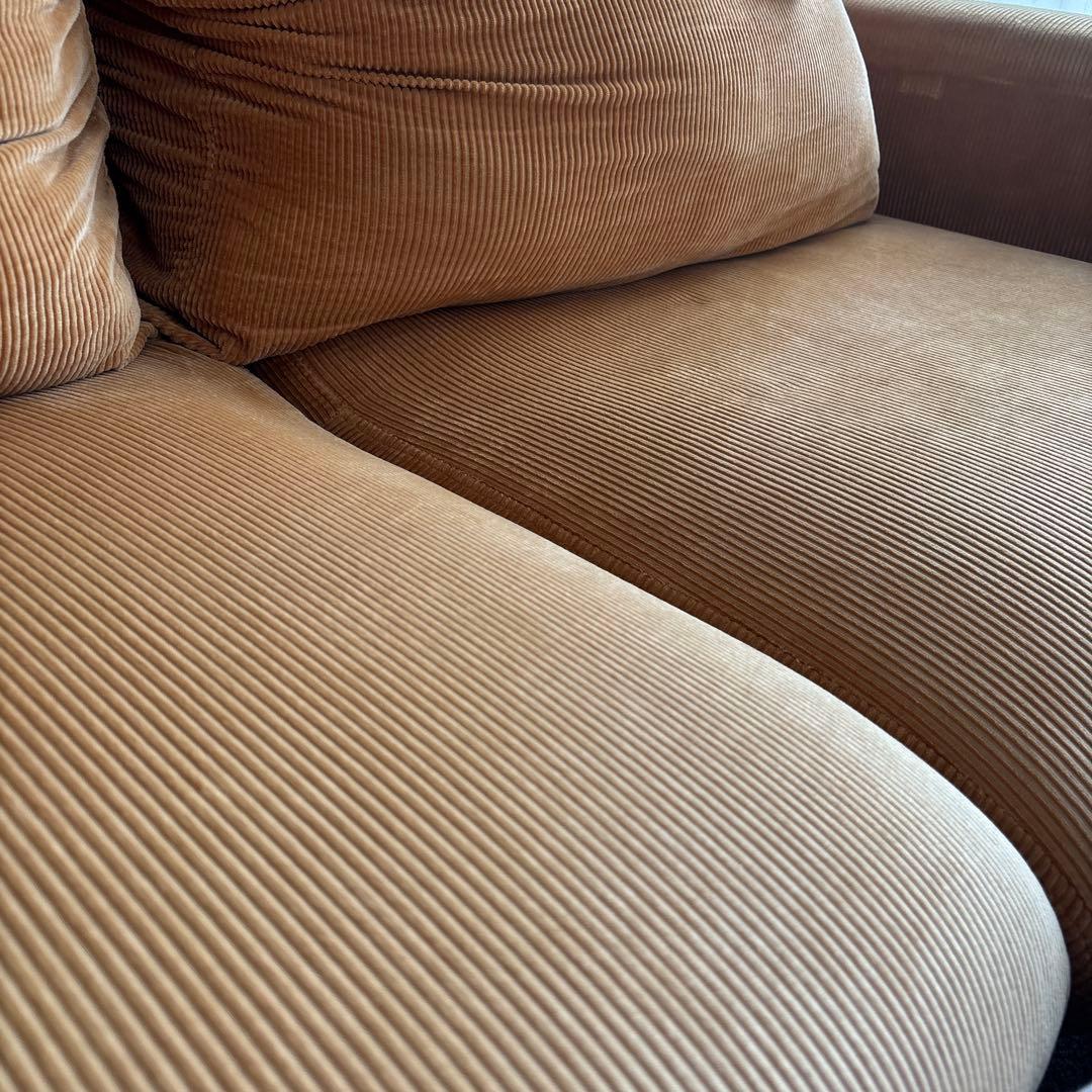 『直接受け取りのみ』キャメルファブリック2人掛けソファ