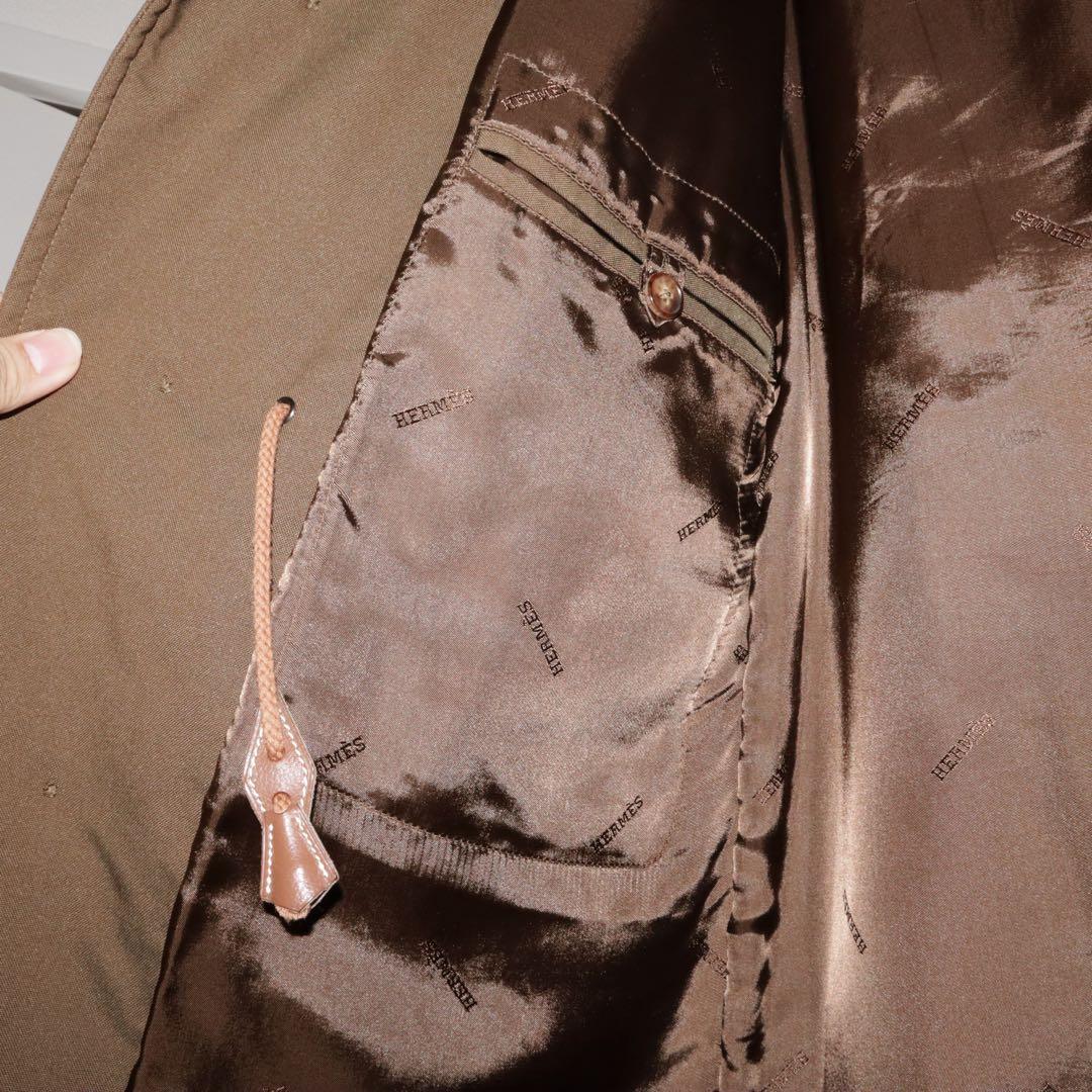 HERMES ポリアミド中綿入りハーフコート