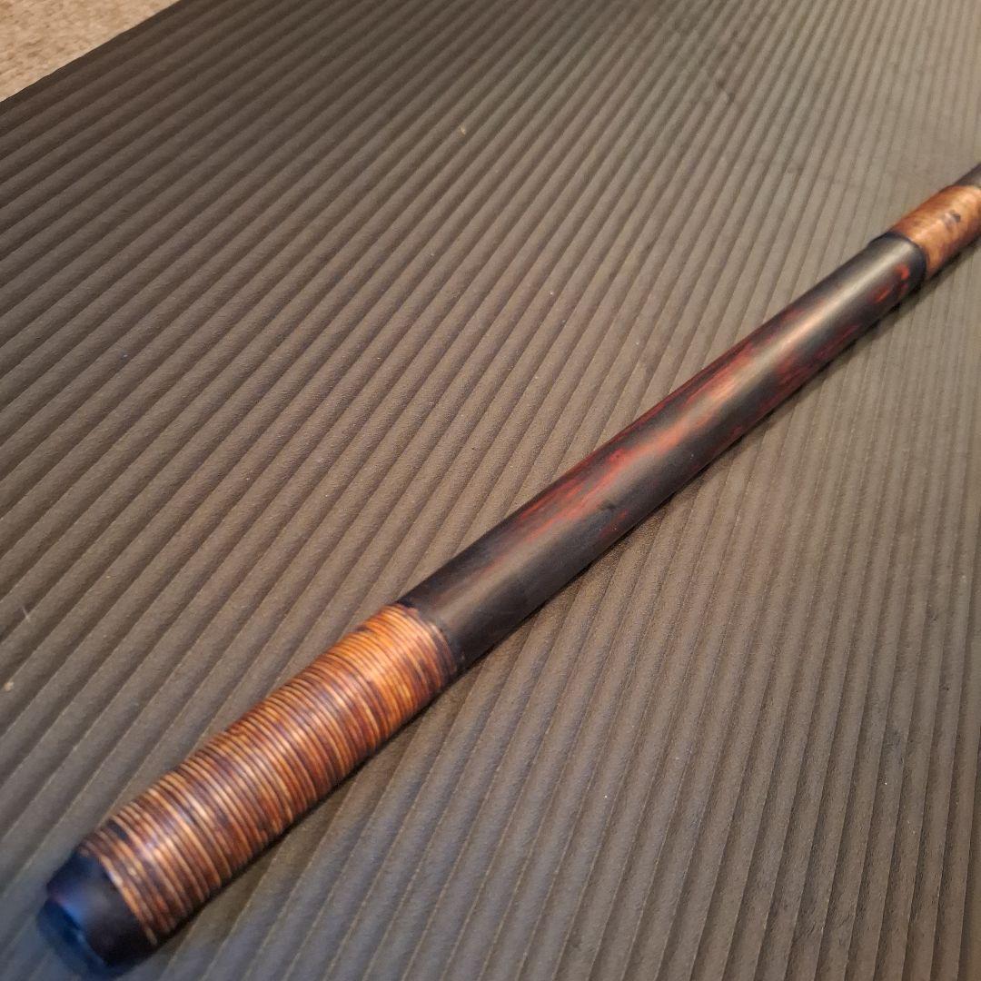 篠笛　古典調　7穴　五本調子　天地胴籐巻き　燻風仕上げ　超鐵仕様