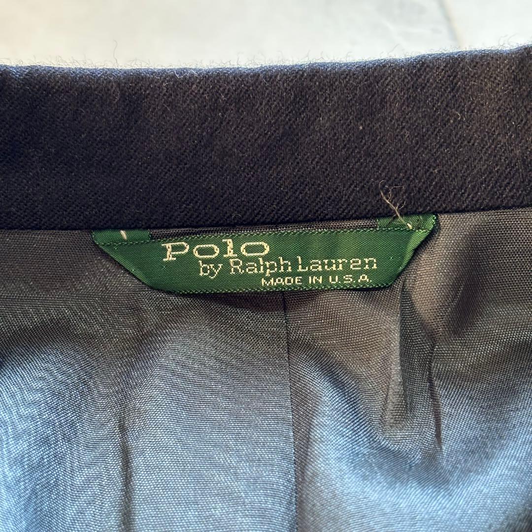 り*い様 【USA製】ポロバイラルフローレン 紺ブレ テーラードジャケット 金ボ