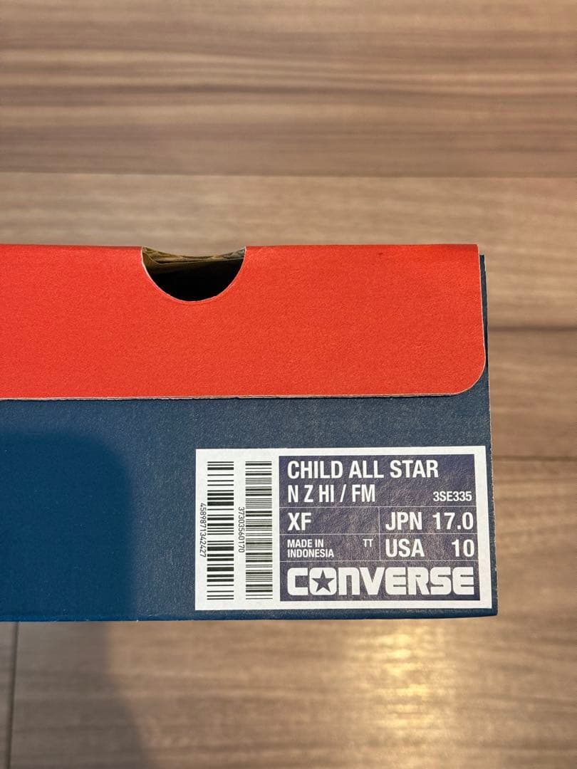 CONVERSE 赤と黒 チェック スニーカー 17cm