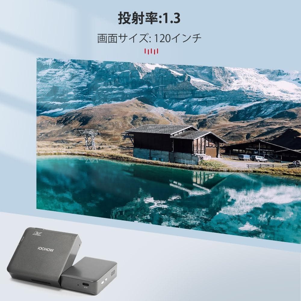彡新品彡iOCHOW プロジェクター 小型 2800ルーメン 内蔵バッテリー