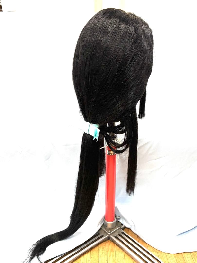 垂髪、黒髪、大サイズ、中古舞踊かつら、日本髪かつら、大衆演劇かつら、ケース付き