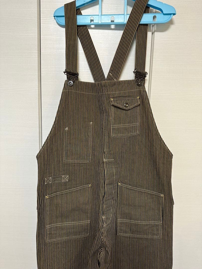 極美品　アットダーティー　ブラウン　ヒッコリー　オーバーオール　AT-DIRTY