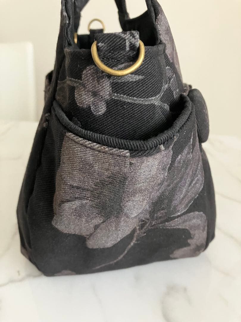 861 あつこ　花柄デニムリメイクバック　ハンドメイド 2点