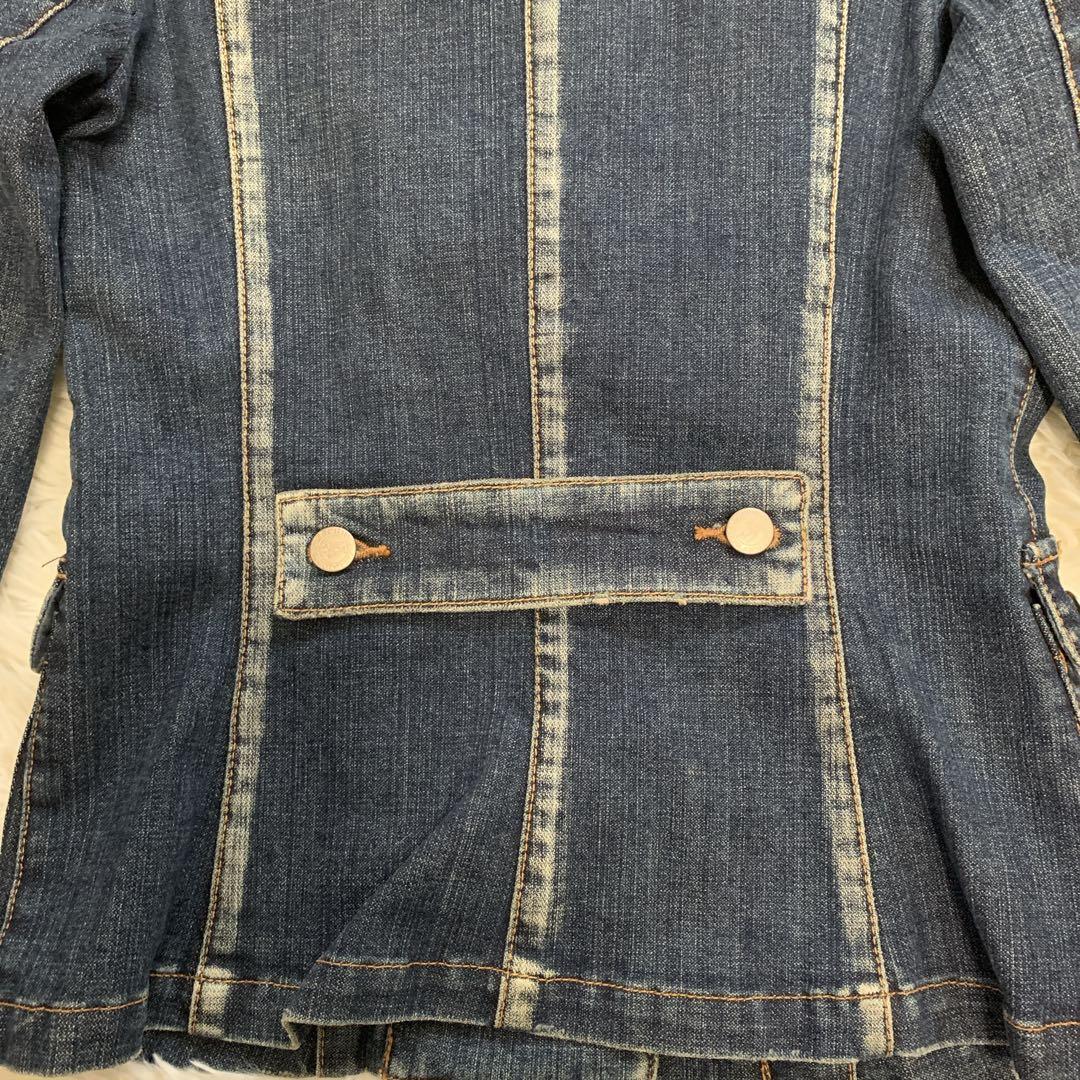 バーバリーブルーレーベル　デニムジャケット　デニムブルゾン　ウォッシュ加工　M
