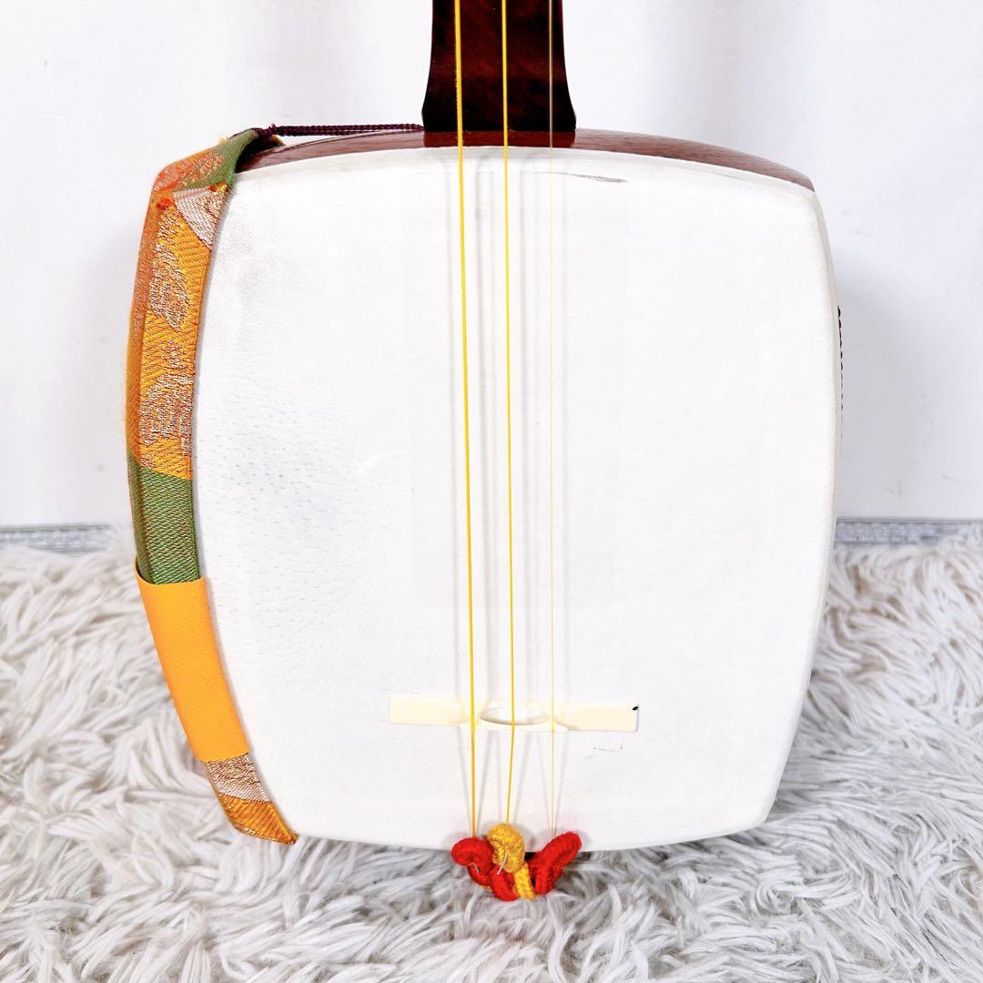 【希少】長唄三味線　細棹　花梨　正寸　丸打胴　本皮　皮破れなし　①