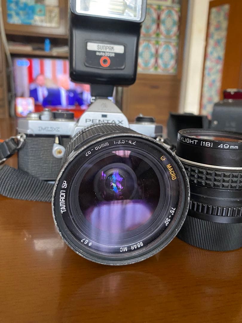 PENTAX MX本体、レンズ2点、ストロボセット【動作確認なし】