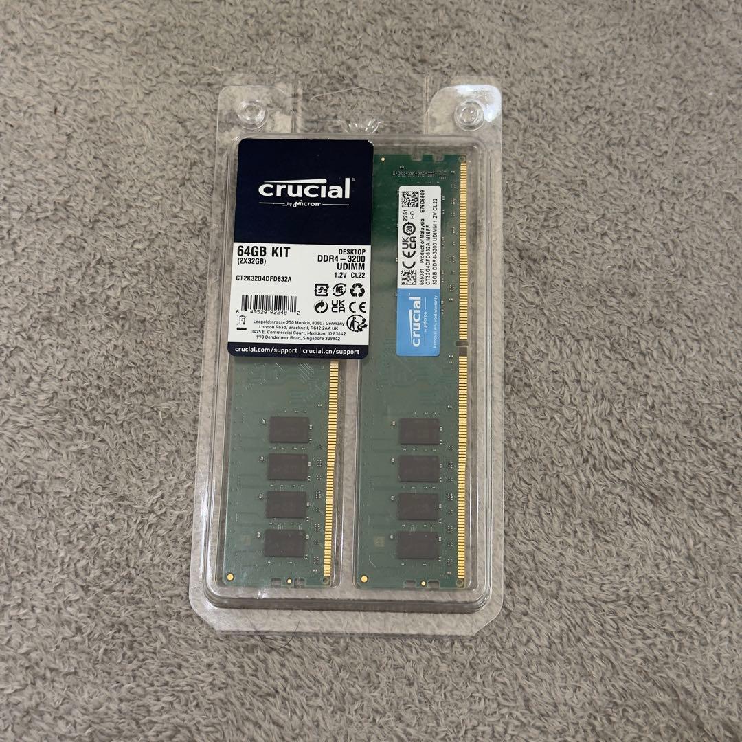 Crucial 64GB (2x32GB) デスクトップPC用メモリ