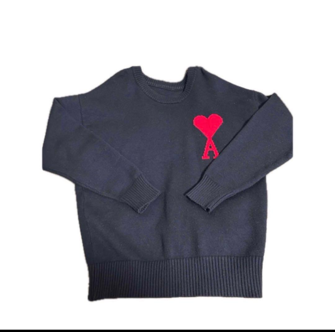 【超美品】AMI PARIS アミパリス ハートロゴ ニット セーター ブラック