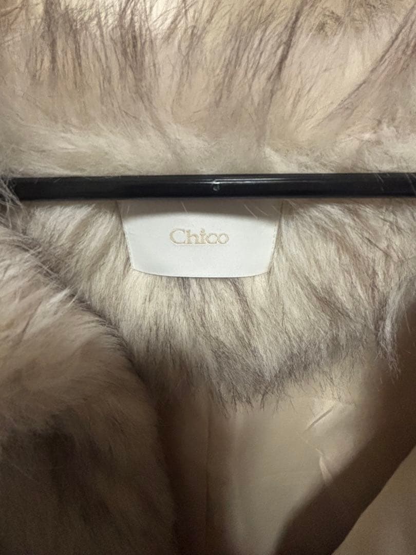 Chico ファーショートコート アイボリー