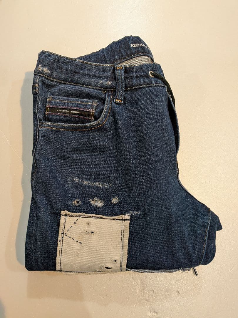 RESOND CLOTHING リサウンドクロージング　クラッシュ　ジーンズ　M