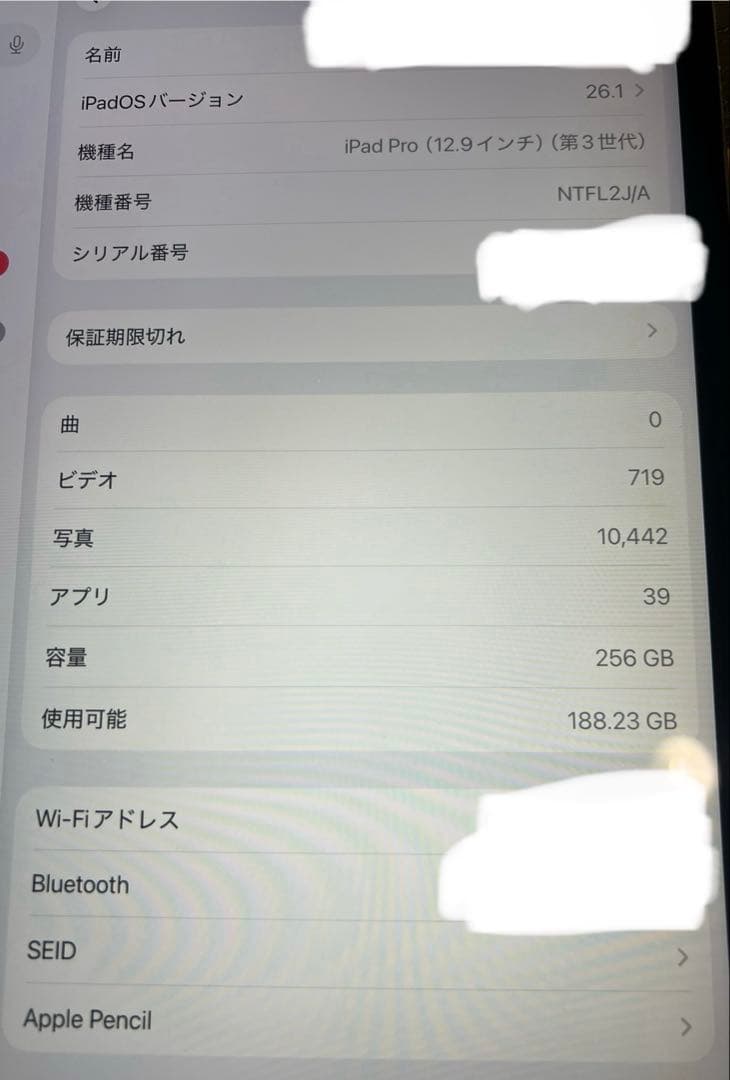 iPad Pro 12.9 第3世代Wi-Fi 256G アップル　ペンシル