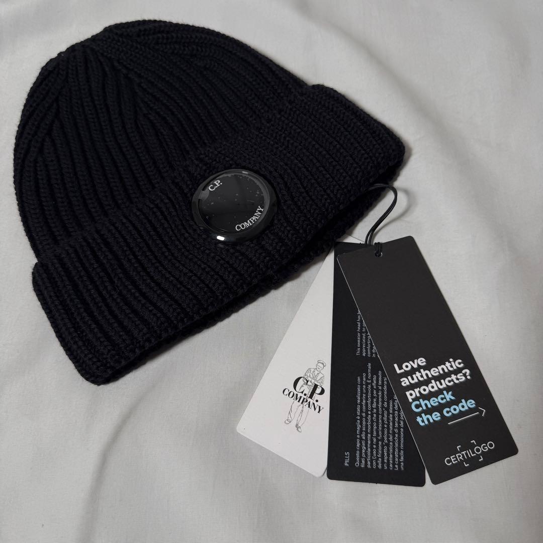 【定価2.9万】C.P.Company ゴーグル ニット キャップ ブラック