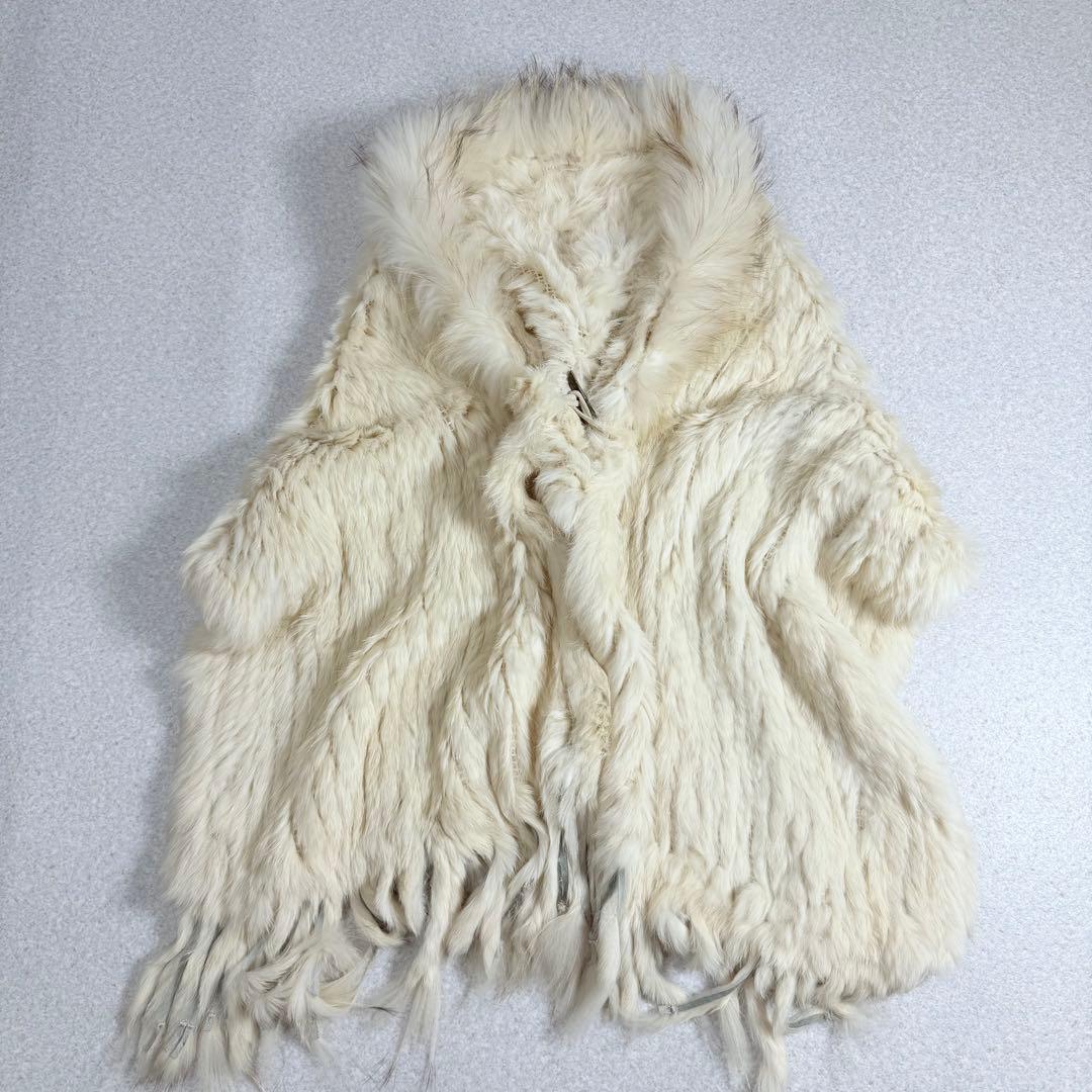 希少　ゴア　y2k 高級　ラビット　ラクーン　リアルファー　ポンチョ　ストール