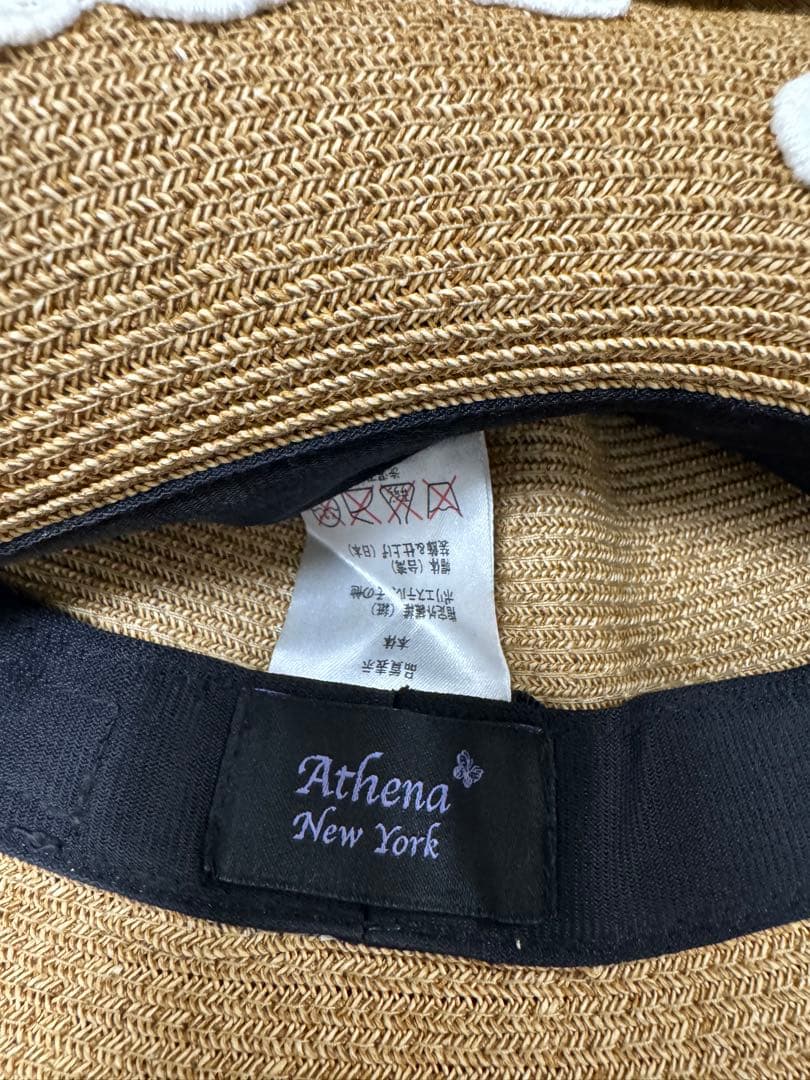 Athena New York（アシーナニューヨーク） フラワー刺繍の麦わら帽子