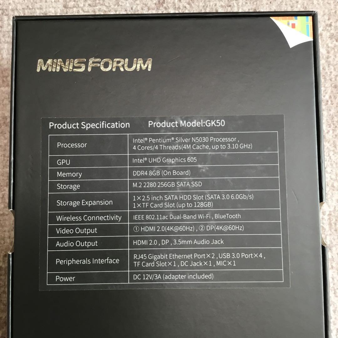 MINISFORUM GK50　8GBメモリ 256GB SSD