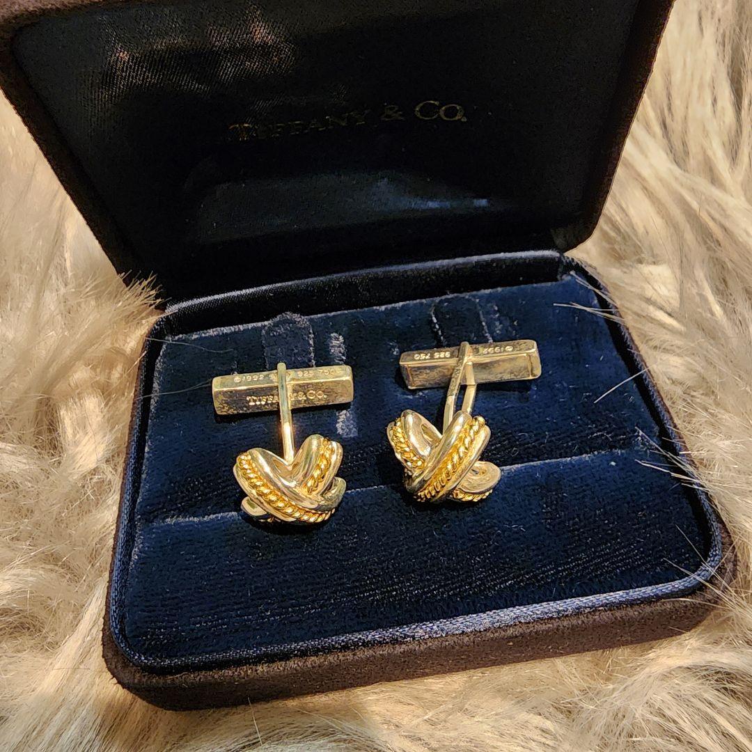 【未使用品ビンテージ】Tiffany & Co. リボン型カフリンクス