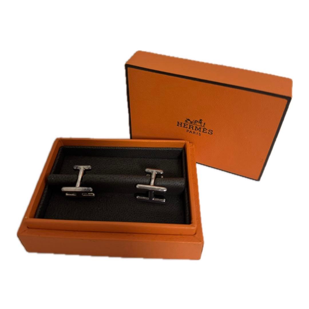 HERMES シルバー カフリンクス 専用ボックス付き