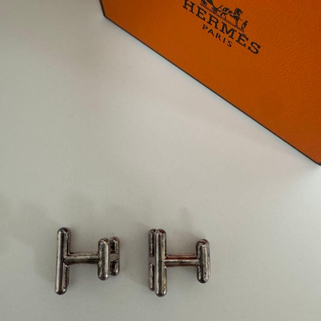 HERMES シルバー カフリンクス 専用ボックス付き