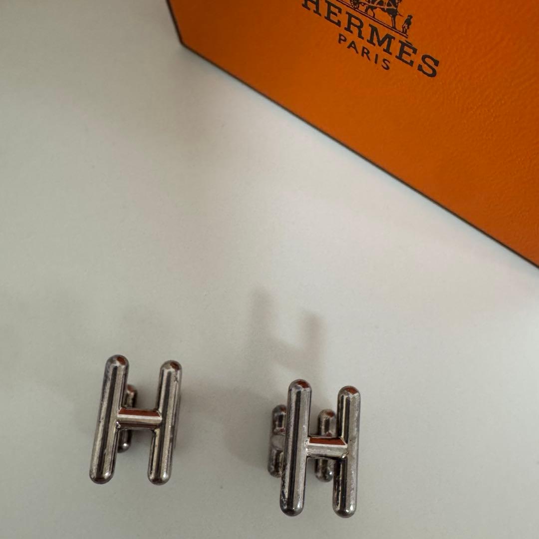 HERMES シルバー カフリンクス 専用ボックス付き