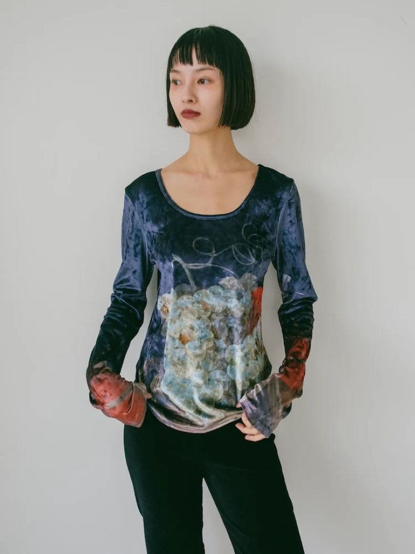 sahara Velour Art Print Top ベロアトップス