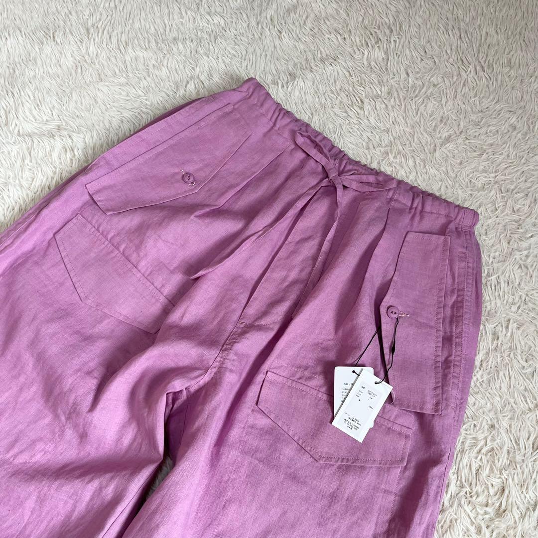【未使用】ティッカ リネン カーゴパンツ ミリタリーパンツ ピンク 洗える