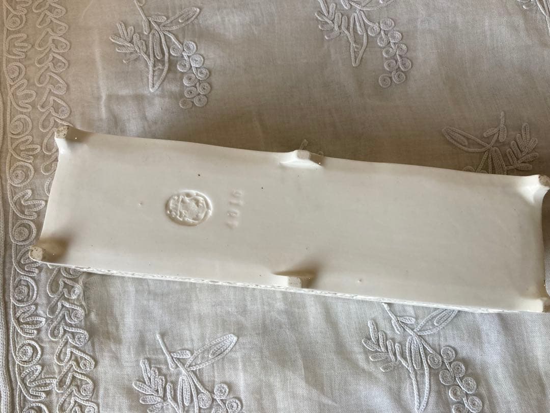 フランス アンティーク 薔薇のガーランド 小箱 陶器 ボックス 小箱19世紀