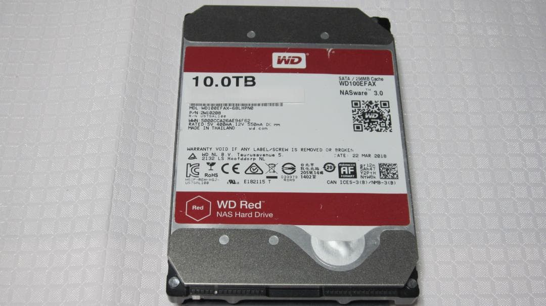 WD Red WD100EFAX 3.5インチ 10TB SATA ジャンク