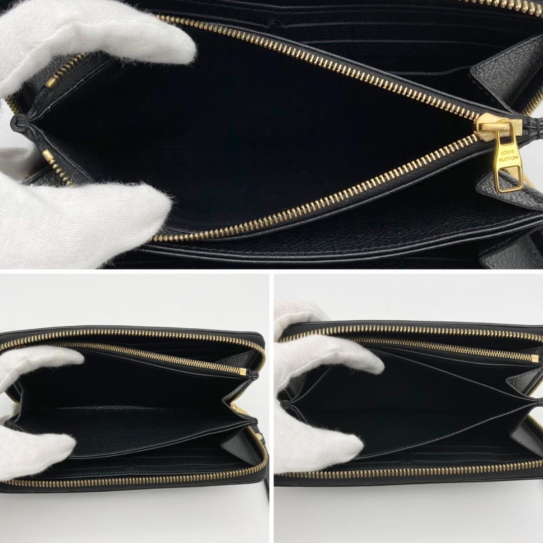ルイヴィトン　アンプラント　バイカラー　ノワール　ジッピーウォレット　長財布
