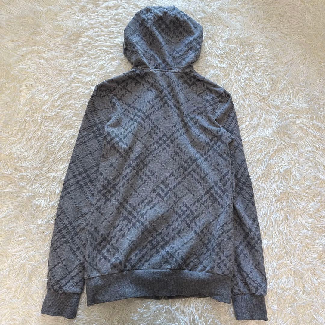 Burberry パーカー グレー チェック ロゴ