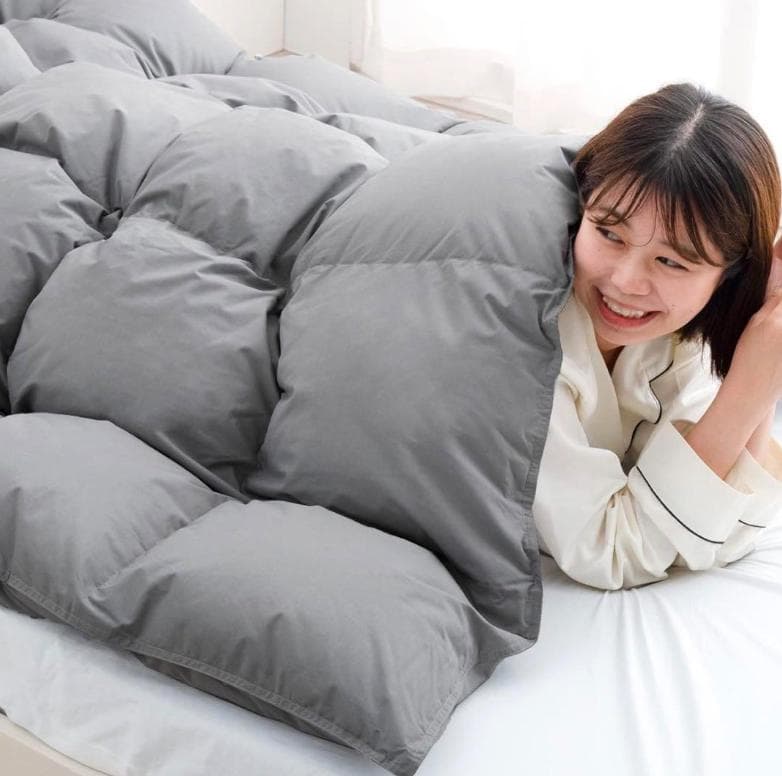 タンスのゲン 羽毛布団 シングル [更に暖かい30マス立体キルト]