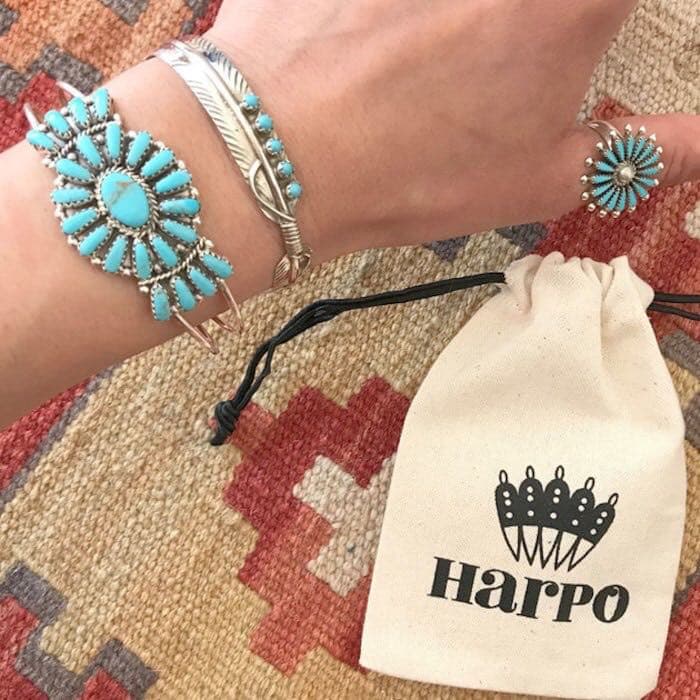 週末限定  お値下げ  Harpo  ハルポ  ターコイズフラワーバングル