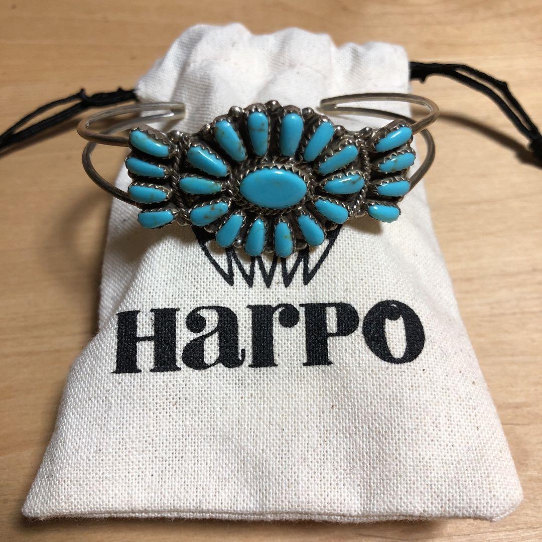 週末限定  お値下げ  Harpo  ハルポ  ターコイズフラワーバングル