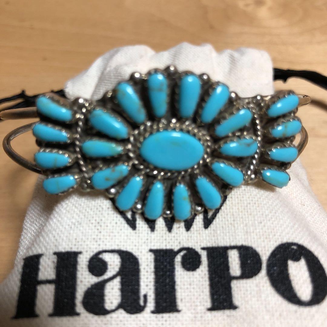 週末限定  お値下げ  Harpo  ハルポ  ターコイズフラワーバングル